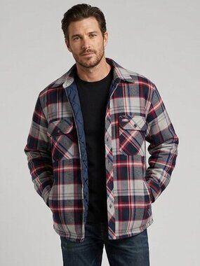 Dickies Plaid Quilted Shirt Jacket Shacket